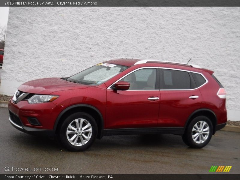 Cayenne Red / Almond 2015 Nissan Rogue SV AWD