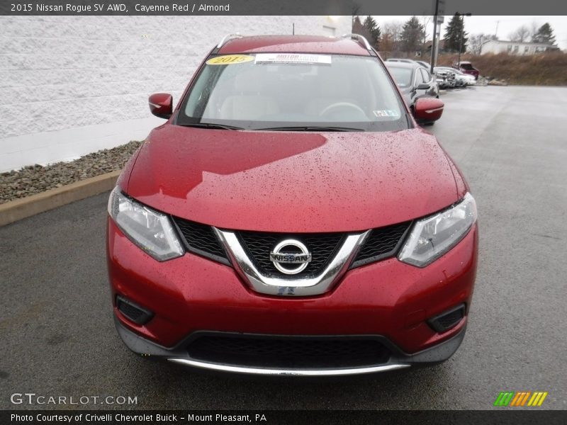 Cayenne Red / Almond 2015 Nissan Rogue SV AWD