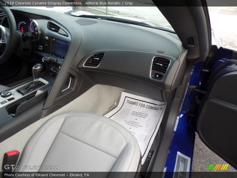 Admiral Blue Metallic / Gray 2018 Chevrolet Corvette Stingray Convertible