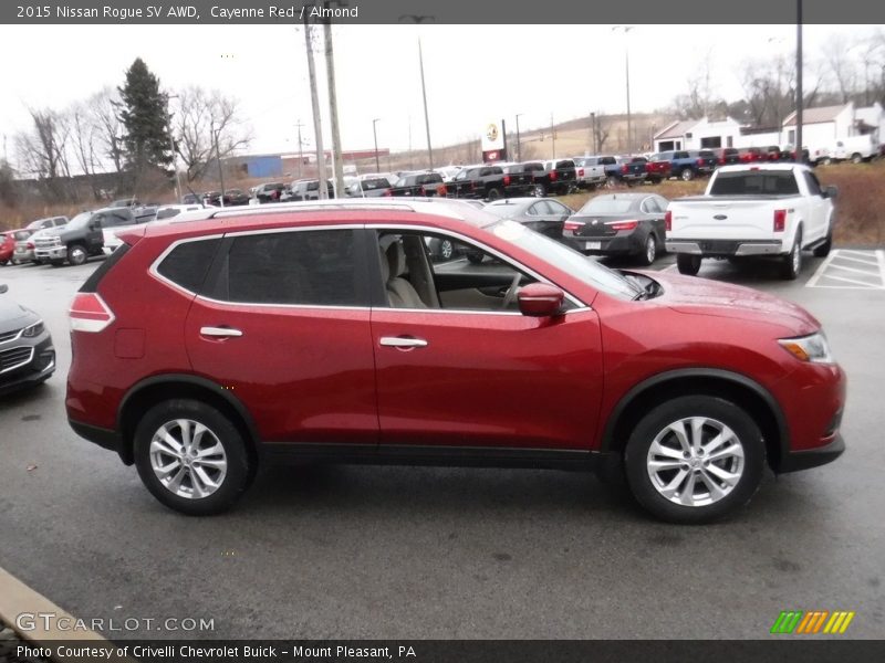 Cayenne Red / Almond 2015 Nissan Rogue SV AWD