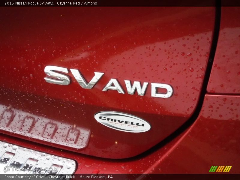 Cayenne Red / Almond 2015 Nissan Rogue SV AWD
