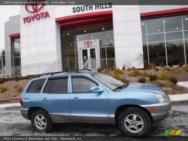 Arctic Blue / Gray 2003 Hyundai Santa Fe GLS 4WD
