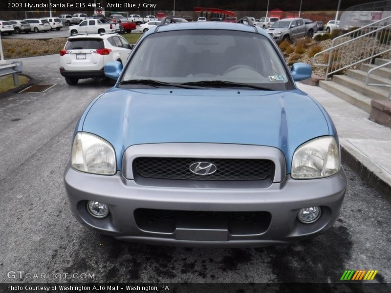 Arctic Blue / Gray 2003 Hyundai Santa Fe GLS 4WD