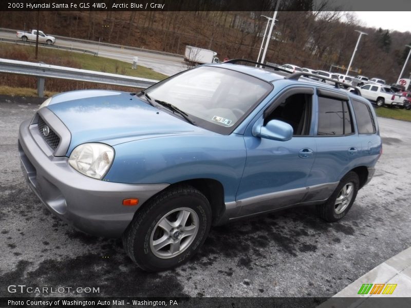 Arctic Blue / Gray 2003 Hyundai Santa Fe GLS 4WD