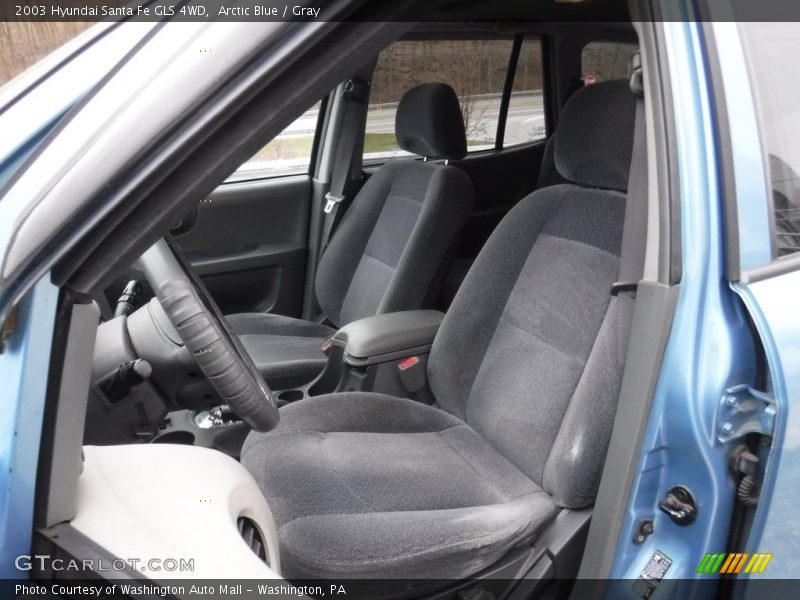 Arctic Blue / Gray 2003 Hyundai Santa Fe GLS 4WD