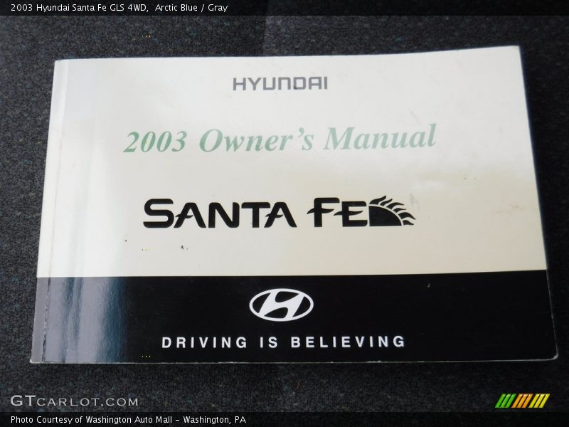 Arctic Blue / Gray 2003 Hyundai Santa Fe GLS 4WD