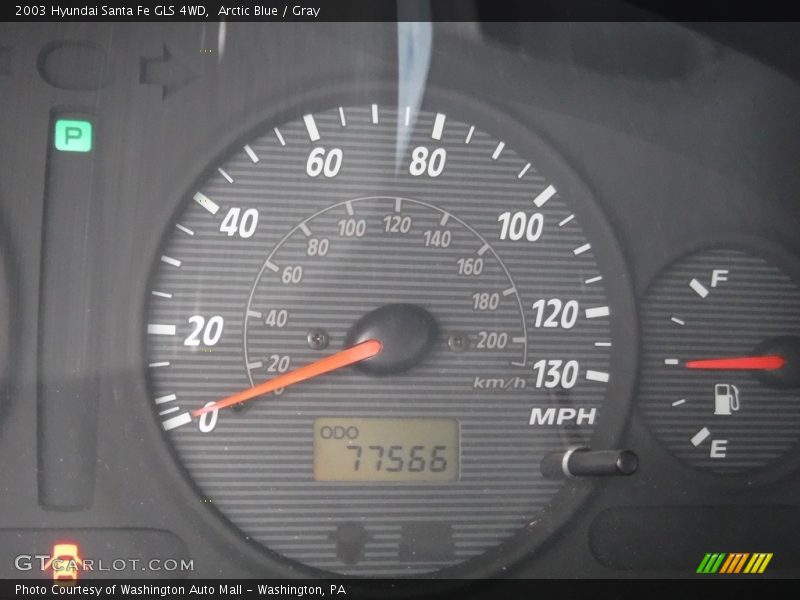 Arctic Blue / Gray 2003 Hyundai Santa Fe GLS 4WD