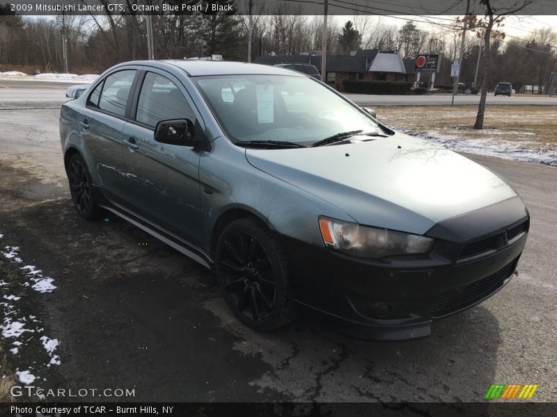 Octane Blue Pearl / Black 2009 Mitsubishi Lancer GTS