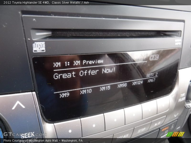 Classic Silver Metallic / Ash 2012 Toyota Highlander SE 4WD