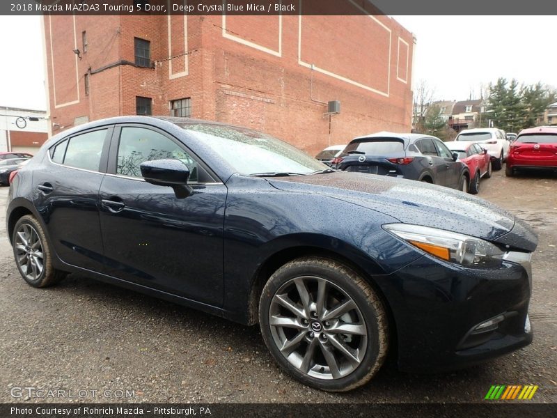 Deep Crystal Blue Mica / Black 2018 Mazda MAZDA3 Touring 5 Door