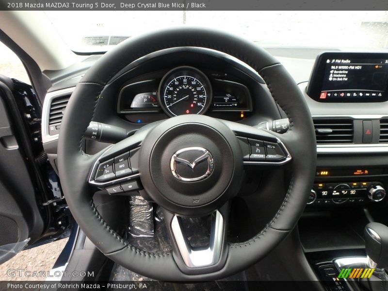 Deep Crystal Blue Mica / Black 2018 Mazda MAZDA3 Touring 5 Door