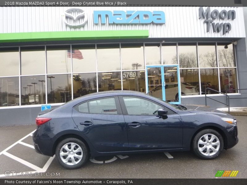 Deep Crystal Blue Mica / Black 2018 Mazda MAZDA3 Sport 4 Door