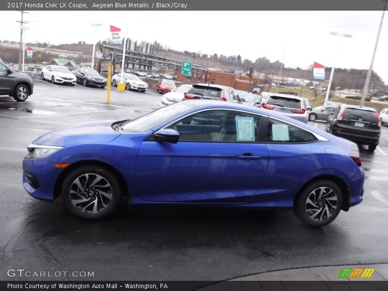 Aegean Blue Metallic / Black/Gray 2017 Honda Civic LX Coupe