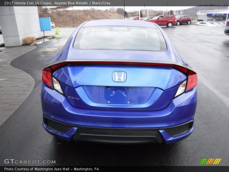 Aegean Blue Metallic / Black/Gray 2017 Honda Civic LX Coupe