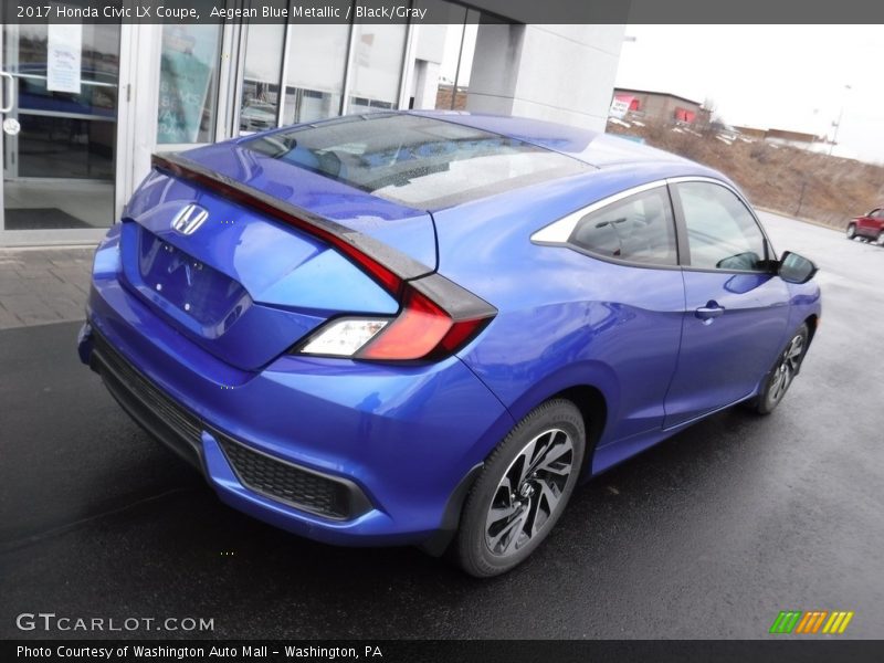 Aegean Blue Metallic / Black/Gray 2017 Honda Civic LX Coupe
