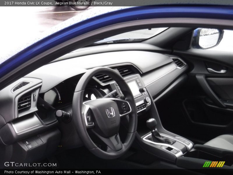 Aegean Blue Metallic / Black/Gray 2017 Honda Civic LX Coupe