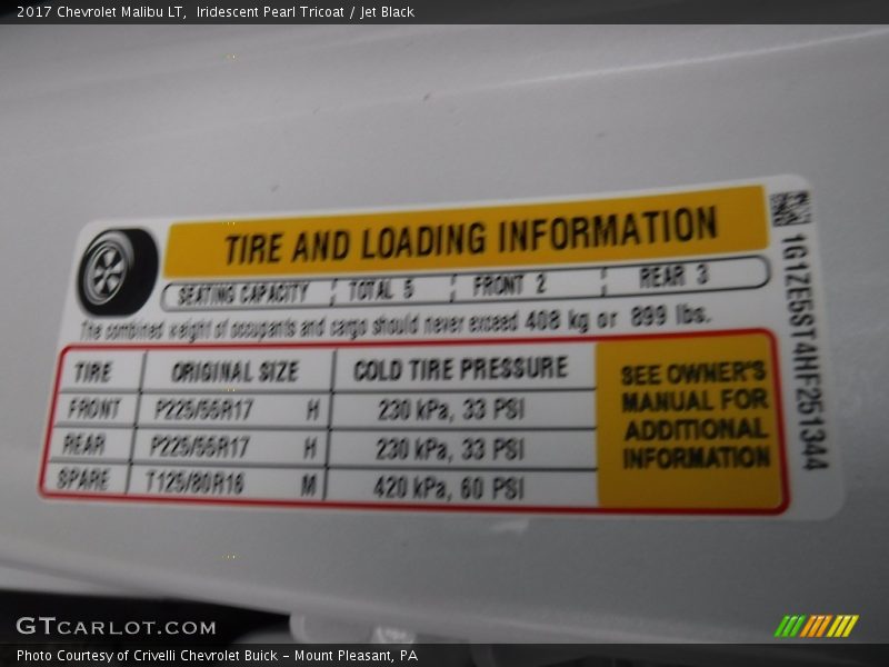 Iridescent Pearl Tricoat / Jet Black 2017 Chevrolet Malibu LT