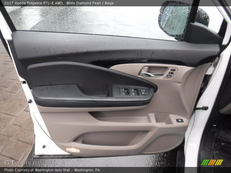 White Diamond Pearl / Beige 2017 Honda Ridgeline RTL-E AWD