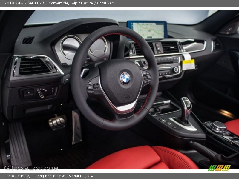 Alpine White / Coral Red 2018 BMW 2 Series 230i Convertible