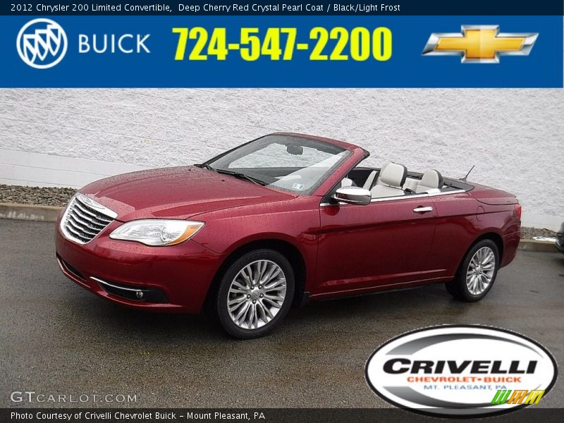 Deep Cherry Red Crystal Pearl Coat / Black/Light Frost 2012 Chrysler 200 Limited Convertible