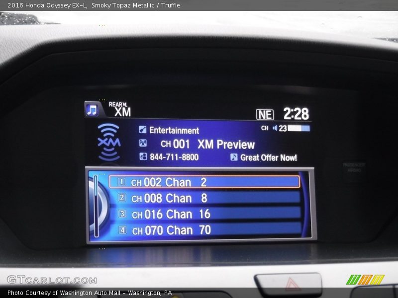 Smoky Topaz Metallic / Truffle 2016 Honda Odyssey EX-L