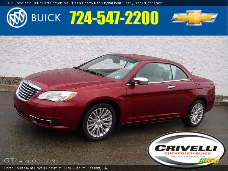 Deep Cherry Red Crystal Pearl Coat / Black/Light Frost 2012 Chrysler 200 Limited Convertible