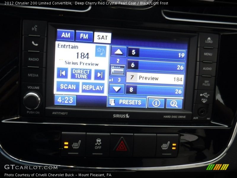 Deep Cherry Red Crystal Pearl Coat / Black/Light Frost 2012 Chrysler 200 Limited Convertible