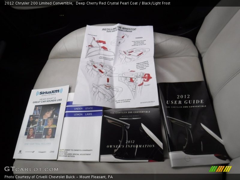 Deep Cherry Red Crystal Pearl Coat / Black/Light Frost 2012 Chrysler 200 Limited Convertible