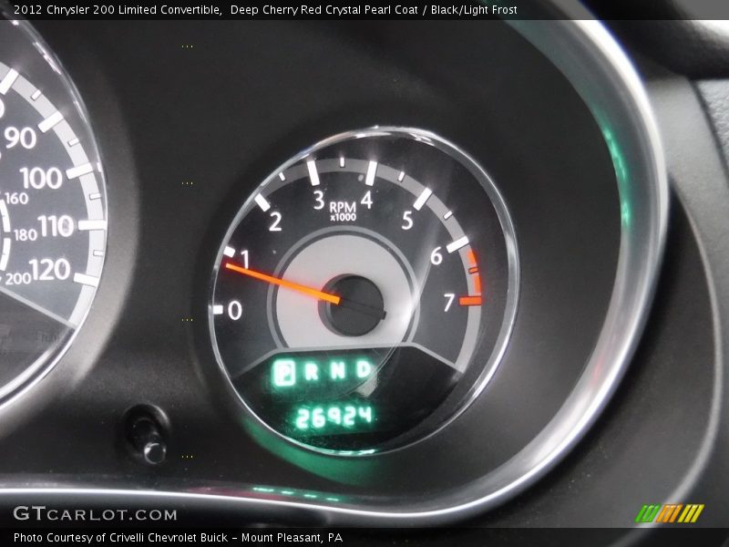 Deep Cherry Red Crystal Pearl Coat / Black/Light Frost 2012 Chrysler 200 Limited Convertible