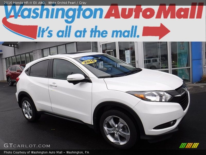 White Orchid Pearl / Gray 2016 Honda HR-V EX AWD