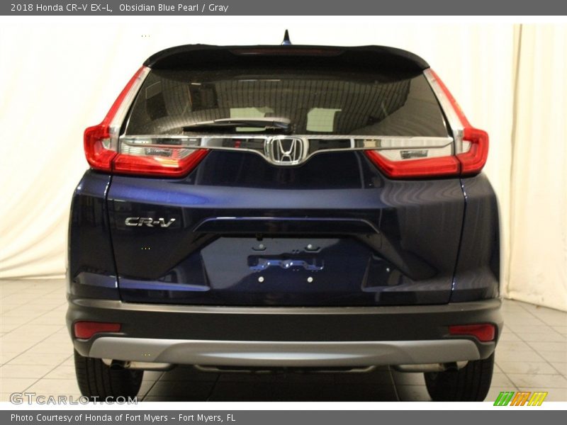 Obsidian Blue Pearl / Gray 2018 Honda CR-V EX-L