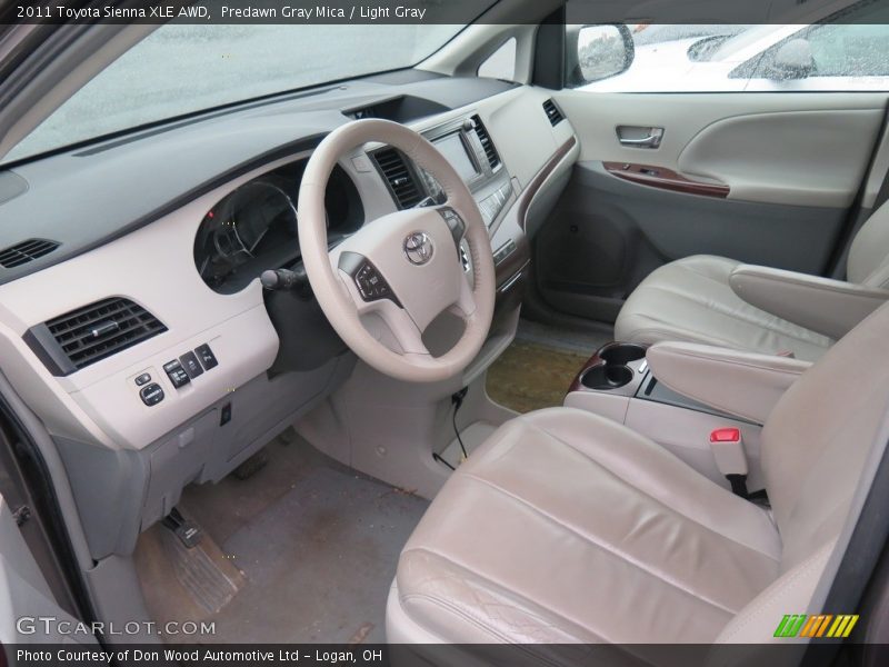 Predawn Gray Mica / Light Gray 2011 Toyota Sienna XLE AWD