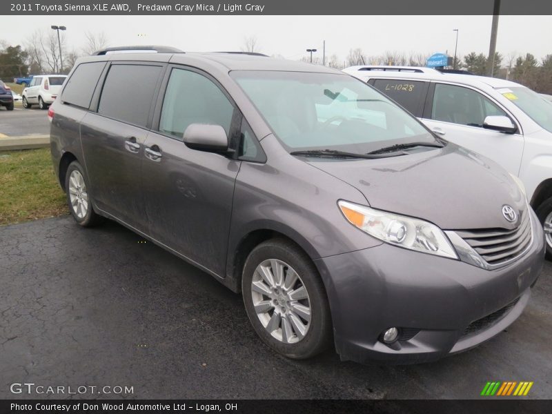 Predawn Gray Mica / Light Gray 2011 Toyota Sienna XLE AWD