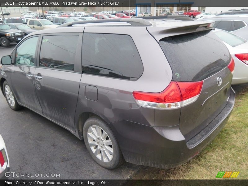 Predawn Gray Mica / Light Gray 2011 Toyota Sienna XLE AWD