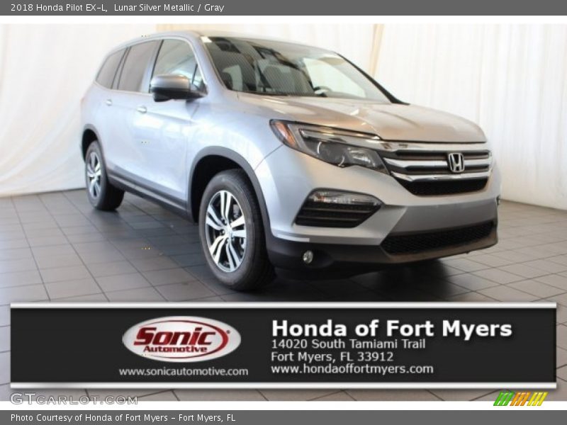 Lunar Silver Metallic / Gray 2018 Honda Pilot EX-L