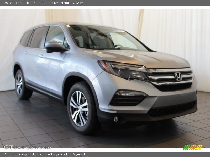 Lunar Silver Metallic / Gray 2018 Honda Pilot EX-L