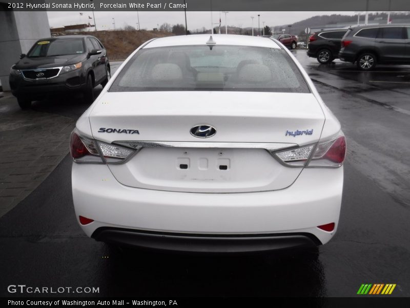 Porcelain White Pearl / Camel 2012 Hyundai Sonata Hybrid