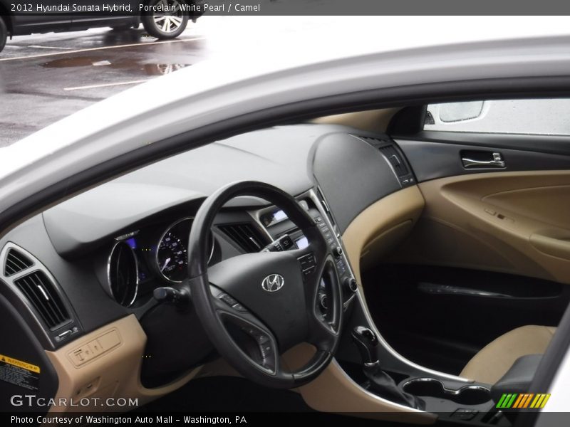 Porcelain White Pearl / Camel 2012 Hyundai Sonata Hybrid