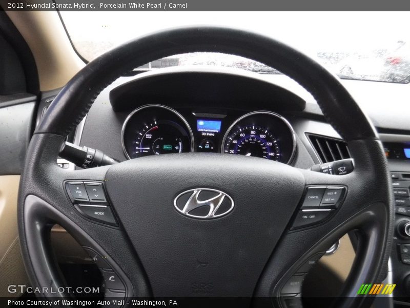 Porcelain White Pearl / Camel 2012 Hyundai Sonata Hybrid