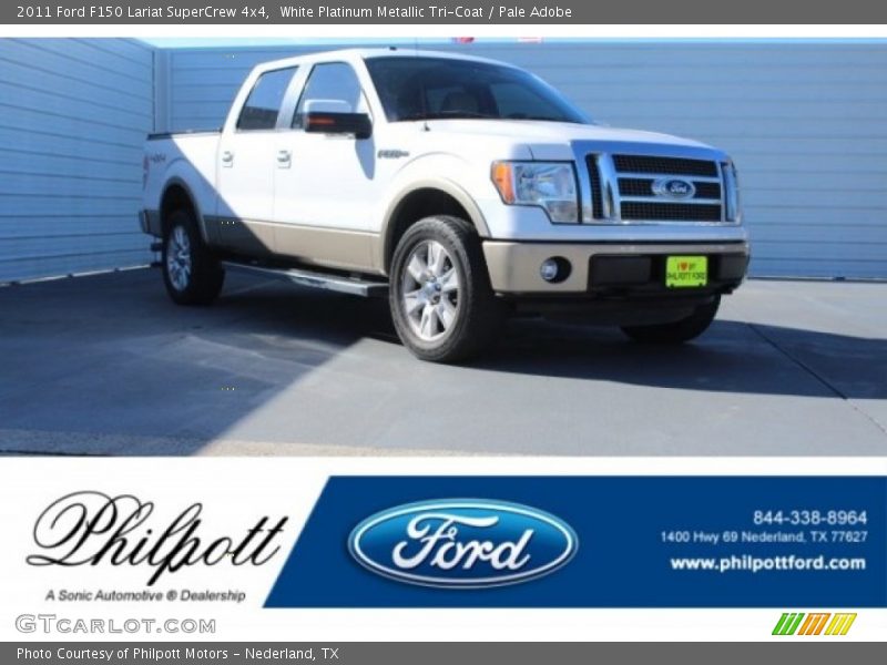 White Platinum Metallic Tri-Coat / Pale Adobe 2011 Ford F150 Lariat SuperCrew 4x4