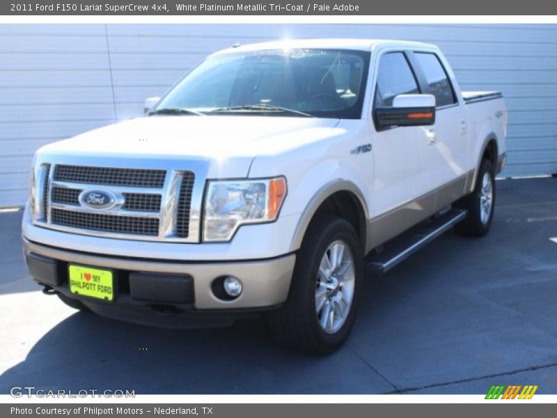 White Platinum Metallic Tri-Coat / Pale Adobe 2011 Ford F150 Lariat SuperCrew 4x4