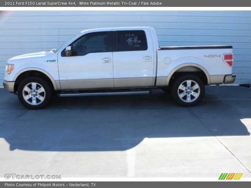 White Platinum Metallic Tri-Coat / Pale Adobe 2011 Ford F150 Lariat SuperCrew 4x4