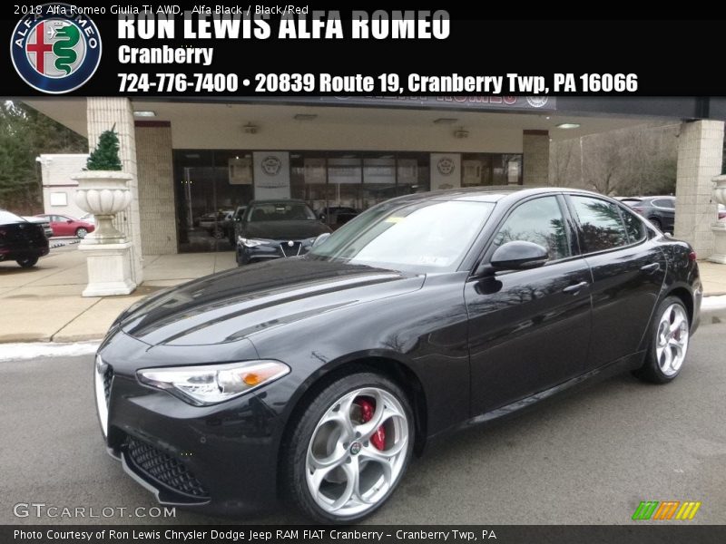 Alfa Black / Black/Red 2018 Alfa Romeo Giulia Ti AWD