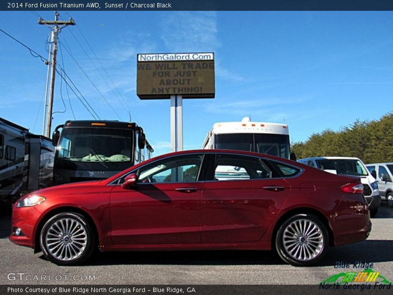 Sunset / Charcoal Black 2014 Ford Fusion Titanium AWD