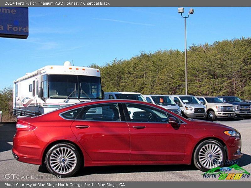 Sunset / Charcoal Black 2014 Ford Fusion Titanium AWD