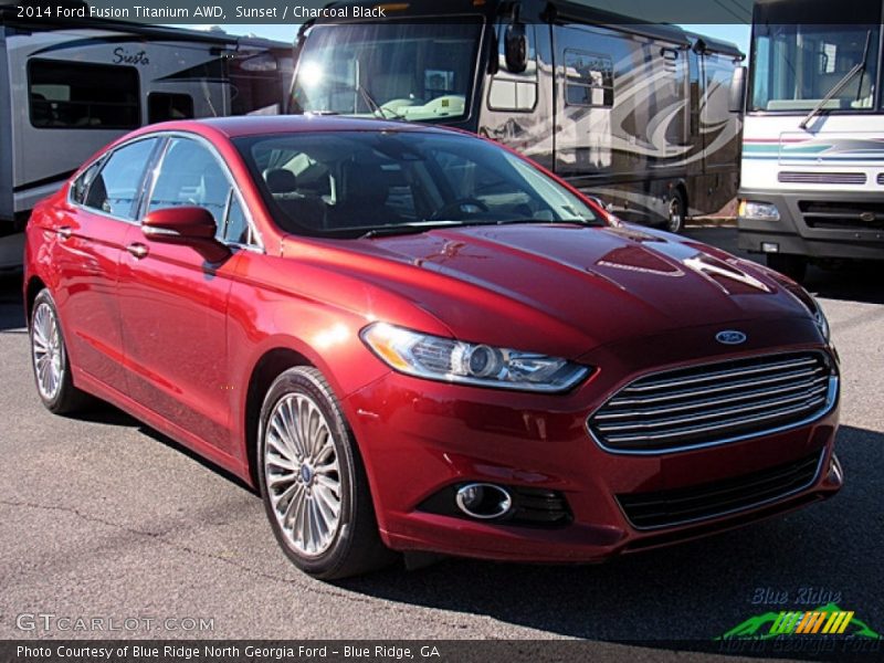 Sunset / Charcoal Black 2014 Ford Fusion Titanium AWD