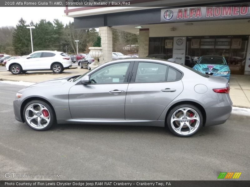 Stromboli Gray Metallic / Black/Red 2018 Alfa Romeo Giulia Ti AWD