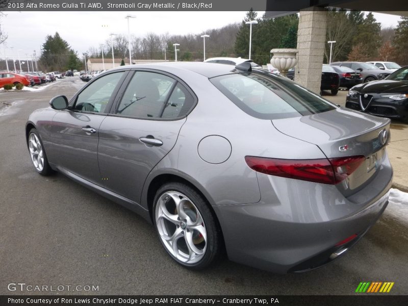 Stromboli Gray Metallic / Black/Red 2018 Alfa Romeo Giulia Ti AWD