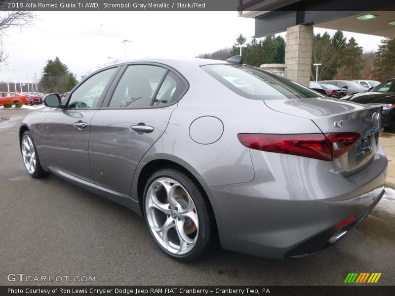 Stromboli Gray Metallic / Black/Red 2018 Alfa Romeo Giulia Ti AWD
