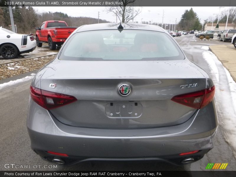 Stromboli Gray Metallic / Black/Red 2018 Alfa Romeo Giulia Ti AWD